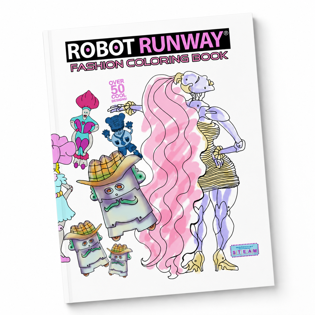 Robot Runway Fashion Coloring Book cover